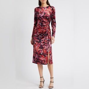 NWT Formal for Winter Velvet Long Sleeve Red Dress by Julia Jordan  - Size 10